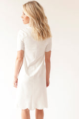 SECOND - Ivory -Scalloped Nursing Dress
