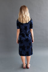 Shift Nursing Dress - Tall - Navy Floral