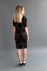 Shift Nursing Dress - Black Floral