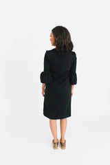 Black - Bell Sleeve Nursing Dress