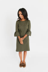 Olive - Bell Sleeve Nursing Dress