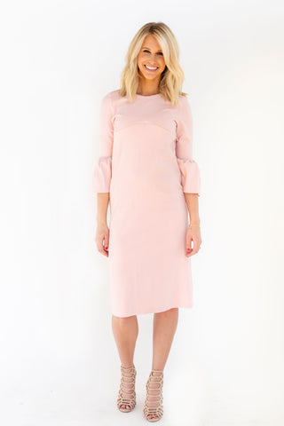 Velvet Wrap Front Dress - Pink
