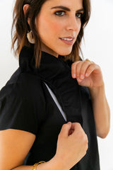 The Ruffle Top - Charcoal