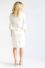 Cream - Bell Sleeve Nursing Dress